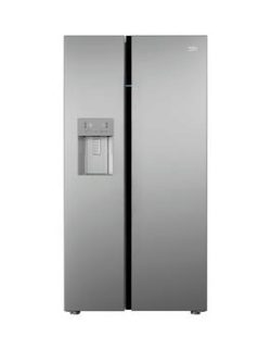 Beko Asgn542S Frost Free American-Style Fridge Freezer With Non Plumbed Water And Ice - Silver